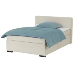 smart Boxbett mit Topper  Cordbezug  Beige Basic ¦ creme ¦ Maße (cm): B: 153 H: