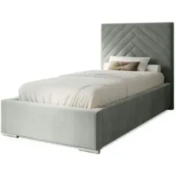 Höffner Polsterbett mit Stauraum Aberfeldy ¦ silber ¦ Maße (cm): B: 115 H: 100
