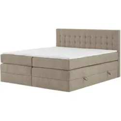 Höffner Boxspringbett mit Bettkasten Barcelona ¦ beige ¦ Maße (cm): B: 180 H: 110