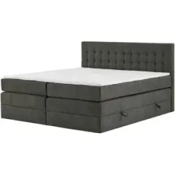 Höffner Boxspringbett mit Bettkasten Barcelona ¦ grau ¦ Maße (cm): B: 140 H: 110