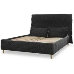 Miuform Polsterbett gemustert Sleepy Luna ¦ schwarz ¦ Maße (cm): B: 146 H: 112
