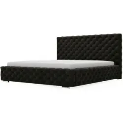 GrainGold Polsterbett mit Stauraum Ashton ¦ schwarz ¦ Maße (cm): B: 185 H: 105