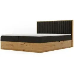 GrainGold Boxbett mit Stauraum Forres ¦ schwarz ¦ Maße (cm): B: 185 H: 100