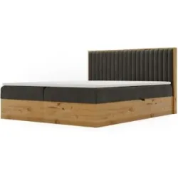 GrainGold Boxbett mit Stauraum Forres ¦ grau ¦ Maße (cm): B: 185 H: 100