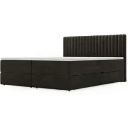 GrainGold Boxbett mit Stauraum Maine ¦ schwarz ¦ Maße (cm): B: 205 H: 105