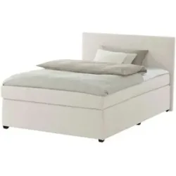 Höffner Boxspringbett mit Matratze und Topper  H3 Duke ¦ creme ¦ Maße (cm): B: 147 H: