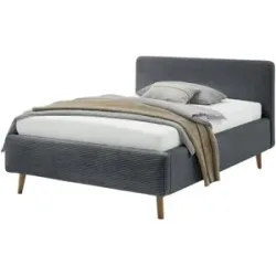 Höffner Polsterbett  Mattis ¦ schwarz ¦ Maße (cm): B: 141 H: 105