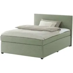 Höffner Boxspringbett mit Matratze und Topper  H3 Duke ¦ grün ¦ Maße (cm): B: 147 H: 104
