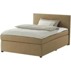 Höffner Boxspringbett mit Matratze und Topper  H3 Duke ¦ gelb ¦ Maße (cm): B: 147 H: 104