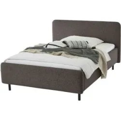 Höffner Polsterbett in meliertem Webstoff Primo ¦ schwarz ¦ Maße (cm): B: 164 H: 105