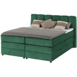 Höffner Boxspringbett mit Bettkasten Claire ¦ grün ¦ Maße (cm): B: 156 H: 115