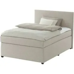 Höffner Boxspringbett mit Matratze und Topper  H3 Duke ¦ beige ¦ Maße (cm): B: 97 H: 104