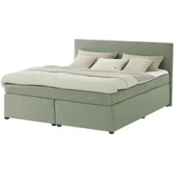 Höffner Boxspringbett mit Matratze und Topper  H3 Duke ¦ grün ¦ Maße (cm): B: 167 H: 104