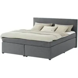 Höffner Boxspringbett mit Matratze und Topper  H3 Duke ¦ grau ¦ Maße (cm): B: 167 H: 104