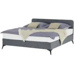 Höffner Polsterbett mit Matratze Simply ¦ grau ¦ Maße (cm): B: 161 H: 90