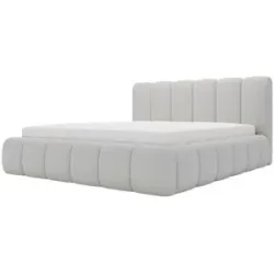 GrainGold Polsterbett mit Stauraum Cloud Bouclé-Stoff ¦ grau ¦ Maße (cm): B: 145