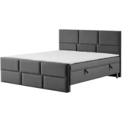 Höffner Boxbett mit Bettkasten Adria ¦ grau ¦ Maße (cm): B: 120 H: 110