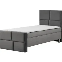 Höffner Boxbett mit Bettkasten Adria ¦ grau ¦ Maße (cm): B: 100 H: 110
