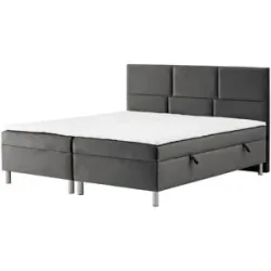 Höffner Boxbett mit Bettkasten Adria ¦ grau ¦ Maße (cm): B: 160 H: 110