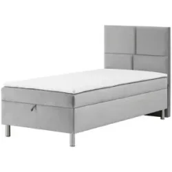 Höffner Boxbett mit Bettkasten Adria ¦ grau ¦ Maße (cm): B: 90 H: 110