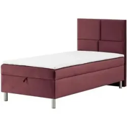 Höffner Boxbett mit Bettkasten Adria ¦ rot ¦ Maße (cm): B: 90 H: 110