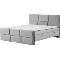 Höffner Boxbett mit Bettkasten Adria ¦ grau ¦ Maße (cm): B: 140 H: 110