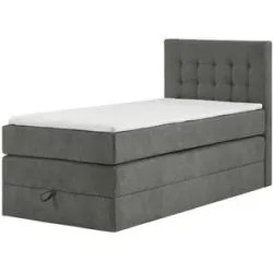 Höffner Boxspringbett mit Bettkasten Barcelona ¦ grau ¦ Maße (cm): B: 90 H: 110
