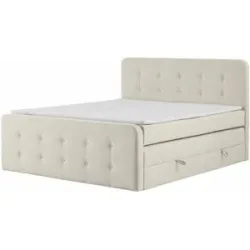 Höffner Boxspringbett mit Bettkasten Neapel ¦ creme ¦ Maße (cm): B: 140 H: 121
