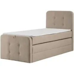 Höffner Boxspringbett mit Bettkasten Neapel ¦ beige ¦ Maße (cm): B: 90 H: 121