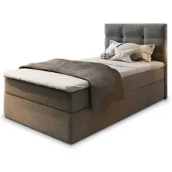 MASSENO Boxbett mit Bettkasten Glos ¦ grau ¦ Maße (cm): B: 100 H: 98