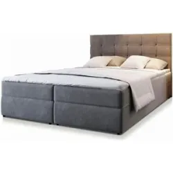 MASSENO Boxbett mit Bettkasten Glos ¦ grau ¦ Maße (cm): B: 140 H: 98