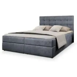 MASSENO Boxbett mit Bettkasten Glos ¦ grau ¦ Maße (cm): B: 160 H: 98