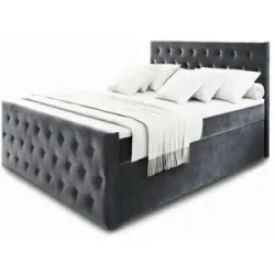 MASSENO Boxbett mit Bettkasten Fondi ¦ grau ¦ Maße (cm): B: 180 H: 120