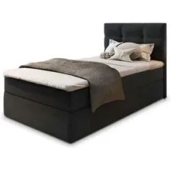 MASSENO Boxbett mit Bettkasten Glos ¦ schwarz ¦ Maße (cm): B: 80 H: 98