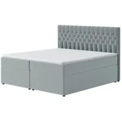 Höffner Boxbett mit Bettkasten Belek ¦ grau ¦ Maße (cm): B: 200 H: 125