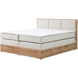 Höffner Boxspringbett mit Bettkasten Vancouver ¦ beige ¦ Maße (cm): B: 140 H: 115
