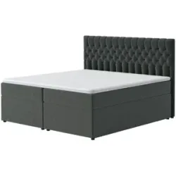 Höffner Boxbett mit Bettkasten Belek ¦ grau ¦ Maße (cm): B: 180 H: 125