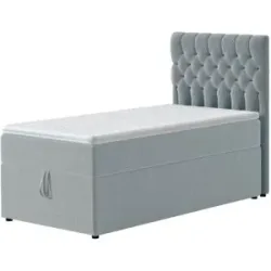 Höffner Boxbett mit Bettkasten Belek ¦ grau ¦ Maße (cm): B: 90 H: 125