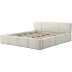 Höffner Polsterbett in cremefarbenem Bouclé Palma ¦ beige ¦ Maße (cm): B: 210 H: 80