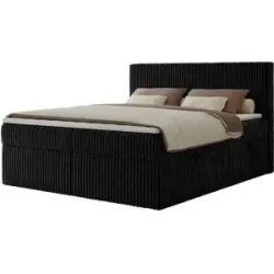 Höffner Boxbett mit Bettkasten Tiliano ¦ schwarz ¦ Maße (cm): B: 164 H: 119
