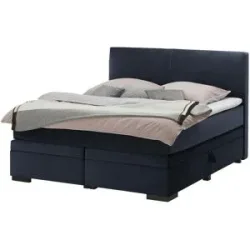 Boxspringbett mit Bettkasten Boxi Classic ¦ blau ¦ Maße (cm): B: 160 H: 125