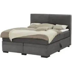 Boxspringbett mit Bettkasten Boxi Classic ¦ grau ¦ Maße (cm): B: 180 H: 125
