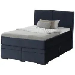 Boxspringbett mit Bettkasten Boxi Urban ¦ blau ¦ Maße (cm): B: 140 H: 125