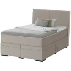 Boxspringbett mit Bettkasten Boxi Urban ¦ beige ¦ Maße (cm): B: 140 H: 125