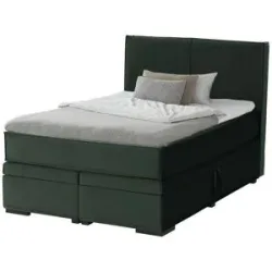 Boxspringbett mit Bettkasten Boxi Urban ¦ grün ¦ Maße (cm): B: 140 H: 125
