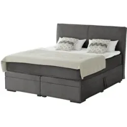 Boxspringbett mit Bettkasten Boxi Urban ¦ grau ¦ Maße (cm): B: 180 H: 125