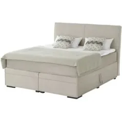Boxspringbett mit Bettkasten Boxi Urban ¦ beige ¦ Maße (cm): B: 180 H: 125