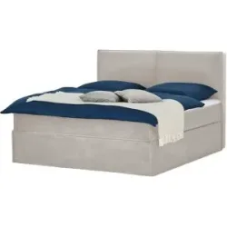 Boxspringbett mit trendigem Keder Boxi ¦ beige ¦ Maße (cm): B: 160 H: 125