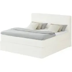 Boxspringbett mit trendigem Keder Boxi ¦ creme ¦ Maße (cm): B: 180 H: 125