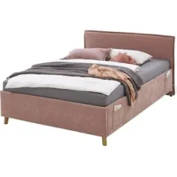 Höffner Polsterbett mit trendiger Kederumrahmung Fun ¦ rosa/pink ¦ Maße (cm): B: 153 H: